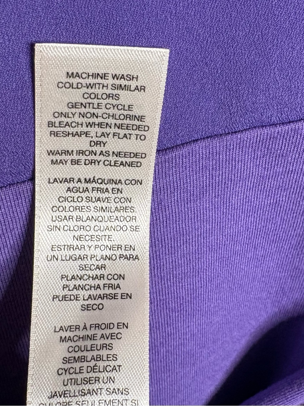 Chico’s Size 1 Purple Mixed Media Hi Low Top Button Sleeve Casual Tunic Classic - Picture 9 of 12